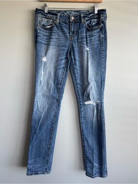 London Jean VS Pencil Distressed Denim Skinny Blue Jeans Women’s Size 6 Y2K